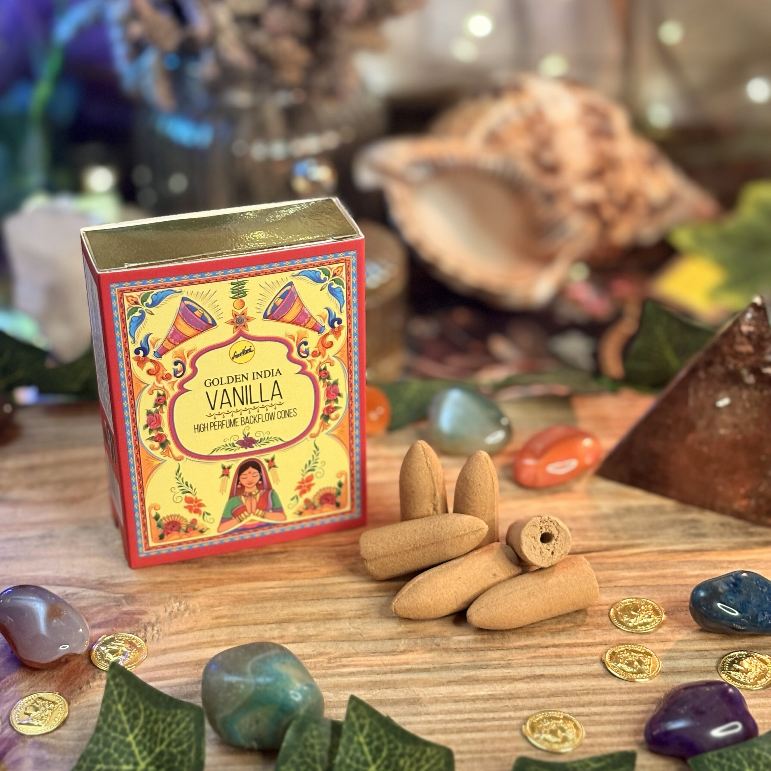 Incenso Cone Golden India Vanilla