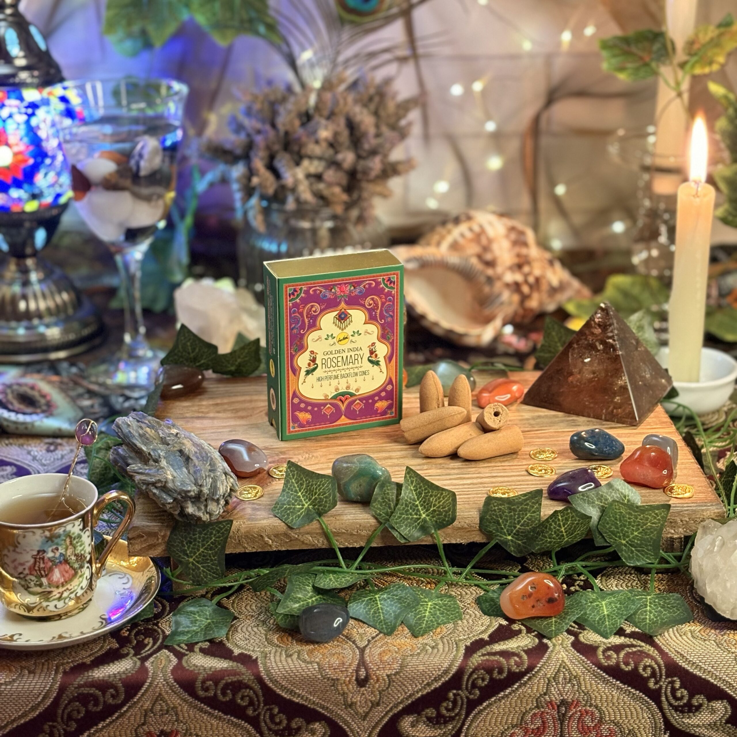 Incenso Cone Golden India Rosemary - Imagem 2