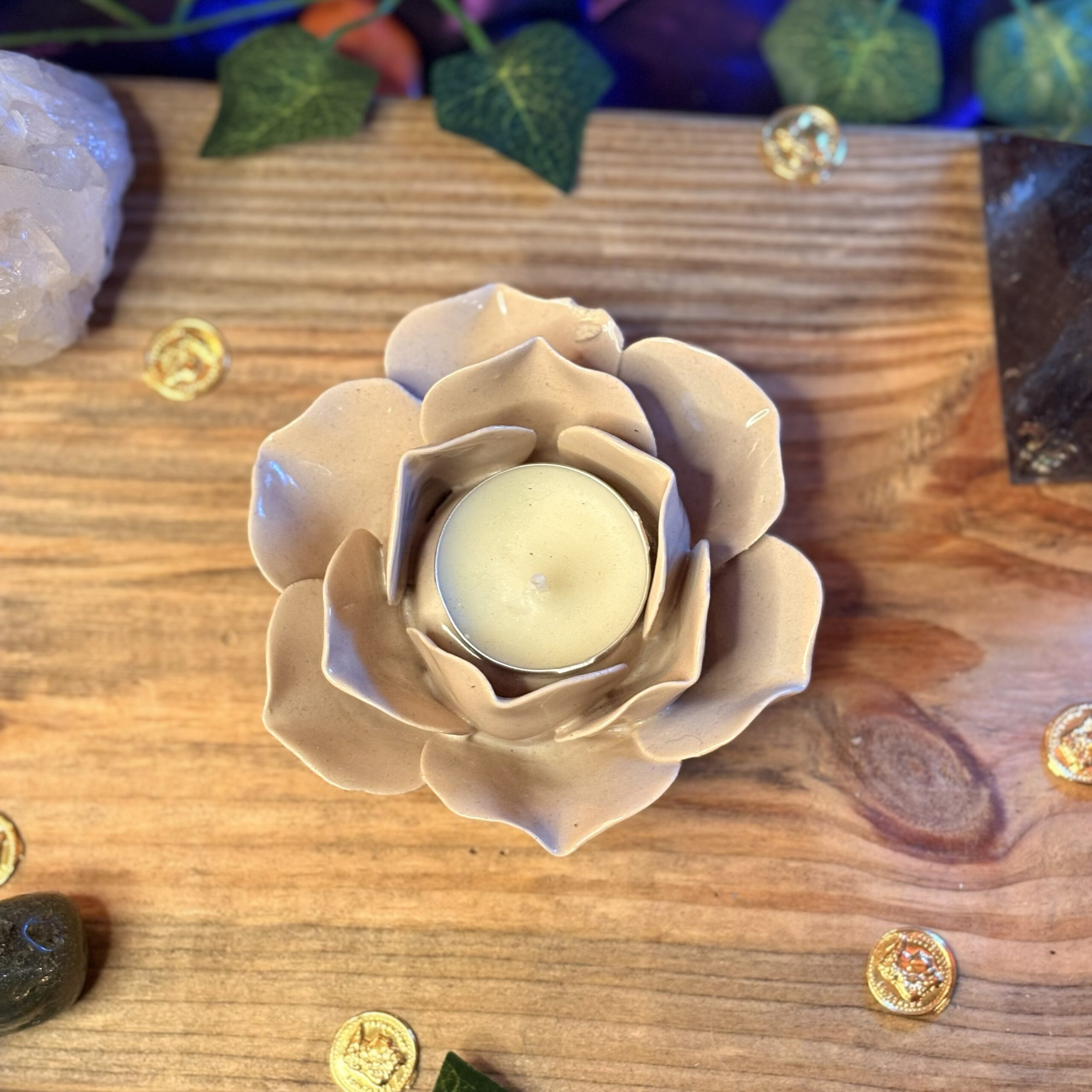 Réchaud para velas de Porcelana Flor de Lótus