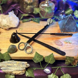 Kit Abafador + Tesoura + Pinça de Pavio para Velas