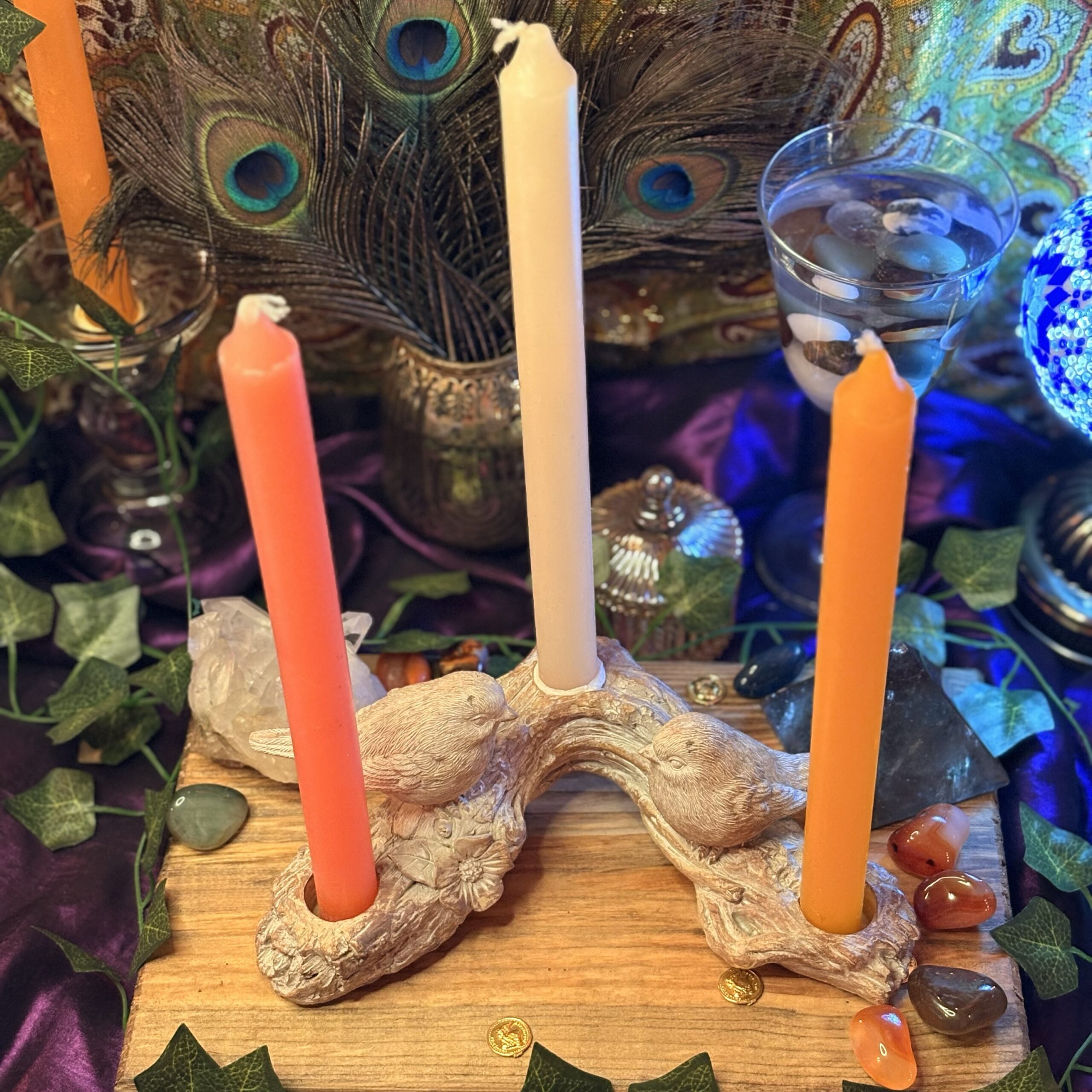 Castiçal de Velas Pássaros